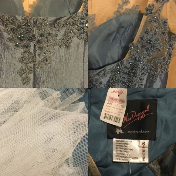 MAC DUGGAL  61391R blue/ nude - Picture 4 of 10